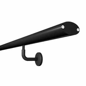 Kordo Wandhandlauf-Set Aluminium und Stützen Schwarz Prestio