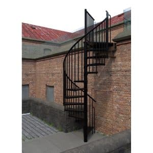 Minka Außentreppe Rondo Zink Ø 140 cm Schwarz