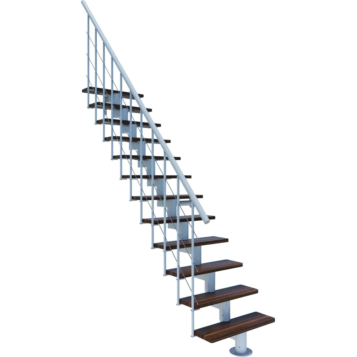 Minka Mittelholmtreppe Comfort Top Walnuss Weiß Geschoßhöhe bis 312 cm