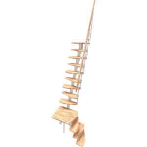 Minka Raumspartreppe Quatro Turn Buche Weiß Geschoßhöhe bis 298 cm