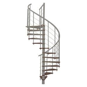 Minka Spindeltreppe Fusion Ø 120 cm Walnuss-Grau