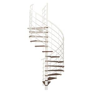 Minka Spindeltreppe Fusion Ø 120 cm Walnuss Weiß