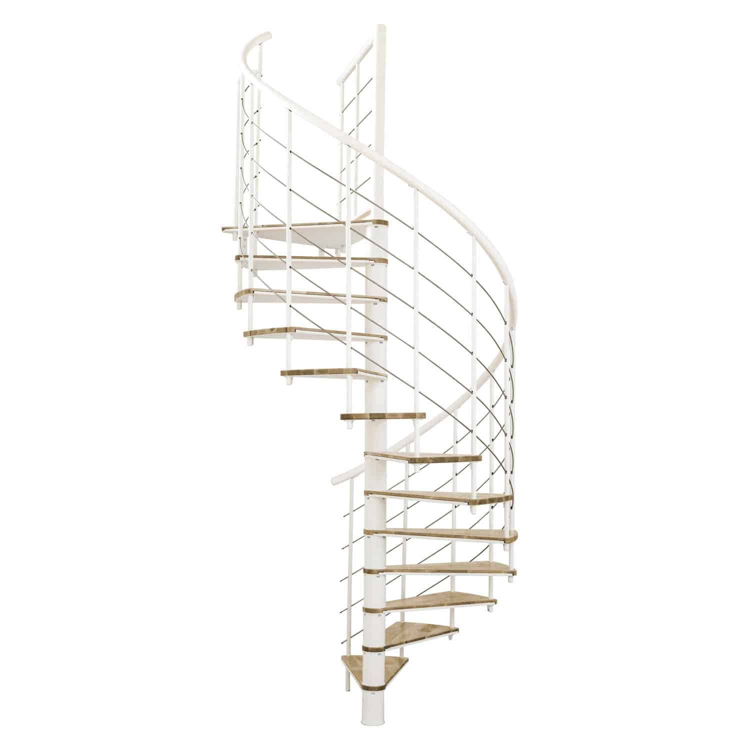 Minka Spindeltreppe Fusion Ø 140 cm Eiche Weiß