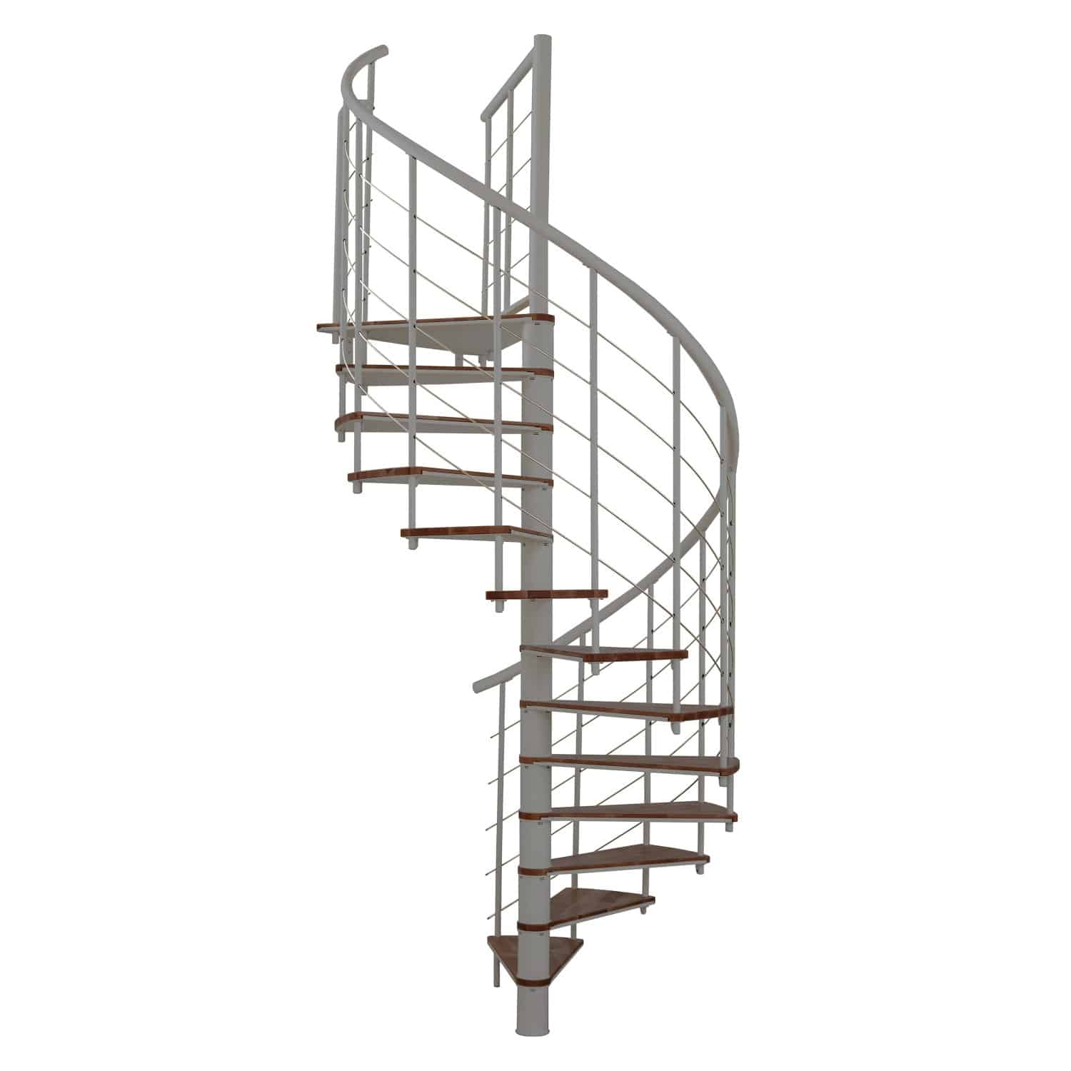 Minka Spindeltreppe Fusion Ø 140 cm Walnuss-Grau