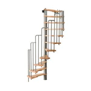 Minka Spindeltreppe Metallica Buche Grau 130 cm