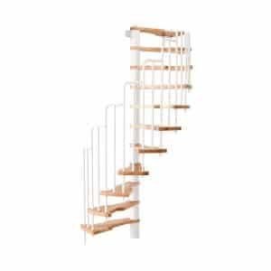 Minka Spindeltreppe Metallica Buche-Weiß 130 cm