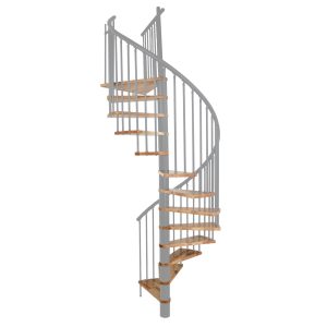 Minka Spindeltreppe Spiral Effect Buche Grau Ø 160 cm Geschosshöhe bis 305