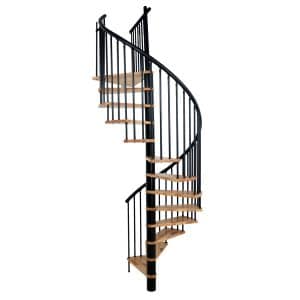 Minka Spindeltreppe Spiral Effect Buche Schwarz Ø 140 cm Höhe bis 305