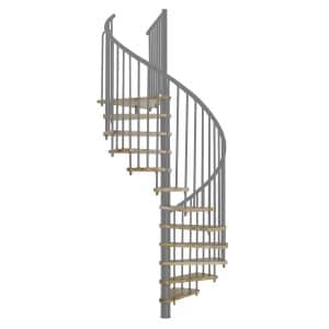 Minka Spindeltreppe Spiral Effect Ø 120 cm Eiche Grau