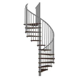 Minka Spindeltreppe Spiral Effect Ø 120 cm Walnuss-Grau