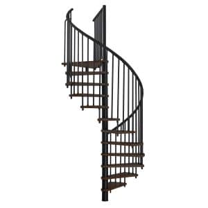 Minka Spindeltreppe Spiral Effect Ø 120 cm Walnuss Schwarz