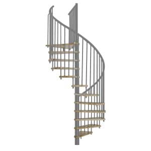 Minka Spindeltreppe Spiral Effect Ø 140 cm Eiche Grau