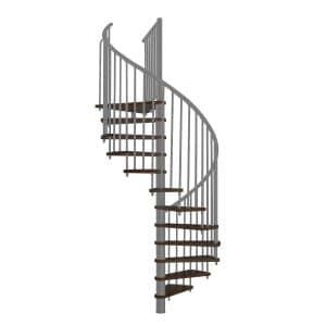 Minka Spindeltreppe Spiral Effect Ø 140 cm Walnuss-Grau