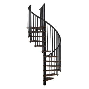 Minka Spindeltreppe Spiral Effect Ø 140 cm Walnuss Schwarz