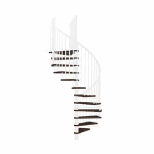 Minka Spindeltreppe Spiral Effect Ø 140 cm Walnuss Weiß