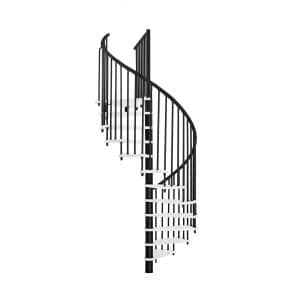 Minka Spindeltreppe Spiral Effect Ø 160 cm Schwarz-Weiß