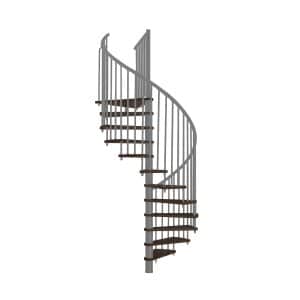 Minka Spindeltreppe Spiral Effect Ø 160 cm Walnuss-Grau