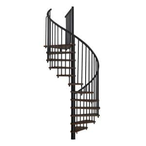 Minka Spindeltreppe Spiral Effect Ø 160 cm Walnuss Schwarz