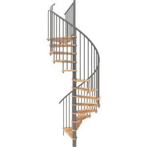 Minka Spindeltreppe Spiral Smart Buche Grau Ø120 cm Geschoßhöhe bis 305
