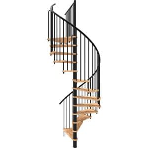 Minka Spindeltreppe Spiral Smart Buche Schwarz Ø160 cm Geschoßhöhe bis 305