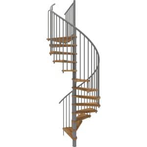 Minka Spindeltreppe Spiral Smart Eiche Grau Ø160 cm Geschoßhöhe bis 305