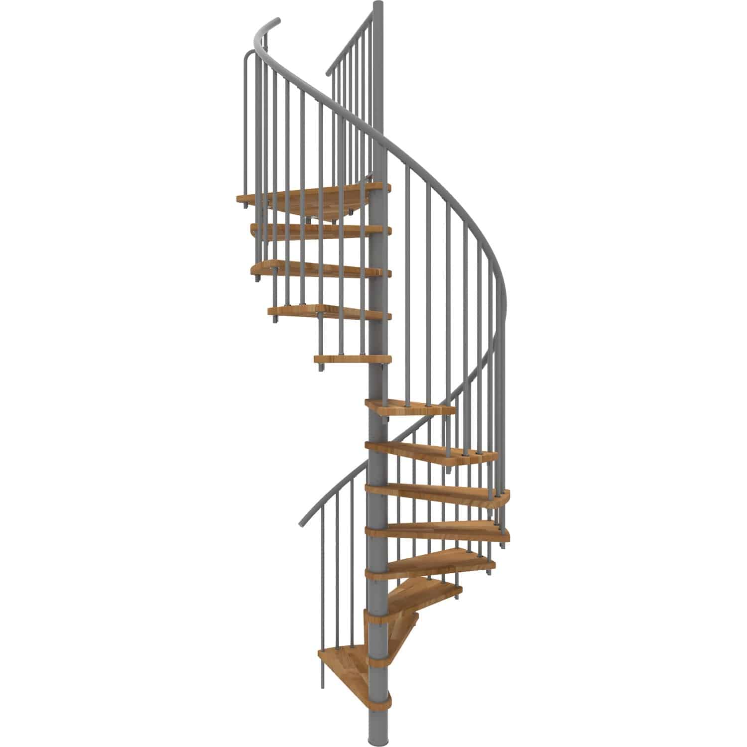 Minka Spindeltreppe Spiral Smart Eiche Grau Ø160 cm Geschoßhöhe bis 305