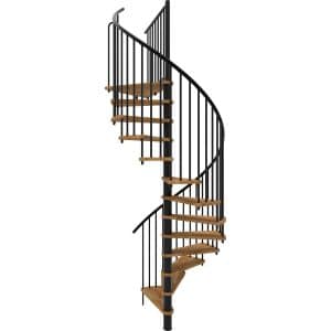 Minka Spindeltreppe Spiral Smart Eiche Schwarz Ø160 cm Geschoßhöhe bis 305