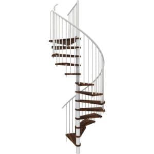 Minka Spindeltreppe Spiral Smart Walnuss Weiß Ø120 cm Geschoßhöhe bis 305