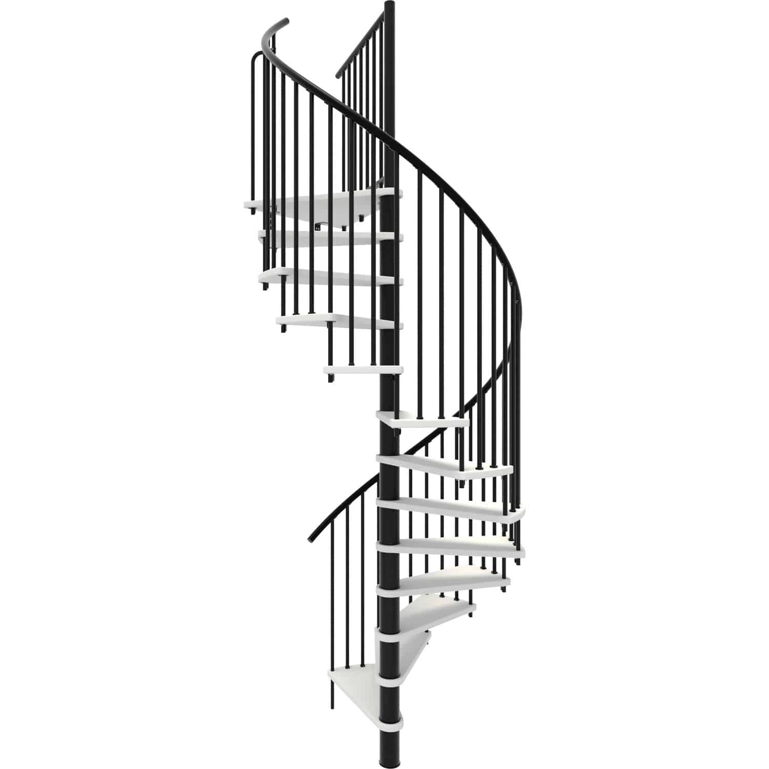 Minka Spindeltreppe Spiral Smart Weiß Schwarz Ø140 cm Geschoßhöhe bis 305