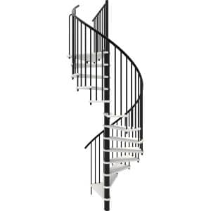 Minka Spindeltreppe Spiral Smart Weiß Schwarz Ø160 cm Geschoßhöhe bis 305