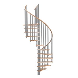 Minka Spindeltreppe Spiral Wood Buche Grau Ø 140 cm Geschosshöhe bis 305