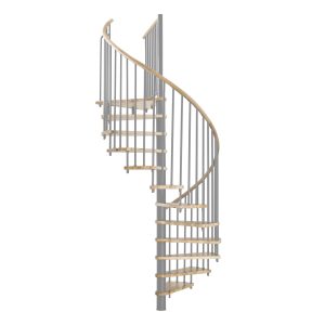 Minka Spindeltreppe Spiral Wood Eiche Grau Ø 140 cm Geschosshöhe bis 305