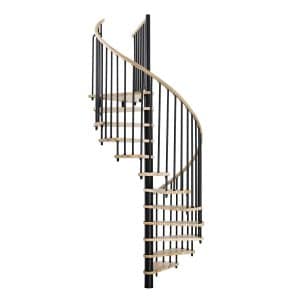 Minka Spindeltreppe Spiral Wood Eiche Schwarz Ø 140 cm Geschosshöhe bis 305