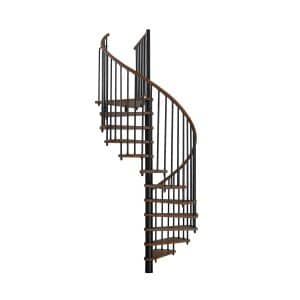 Minka Spindeltreppe Spiral Wood Walnuss Schwarz 160 cm