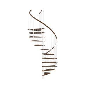 Minka Spindeltreppe Spiral Wood Walnuss Weiß 160 cm