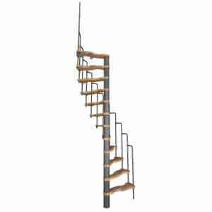 Minka Spindeltreppe Suono 120 cm x 68 cm Grau-Buche Hell