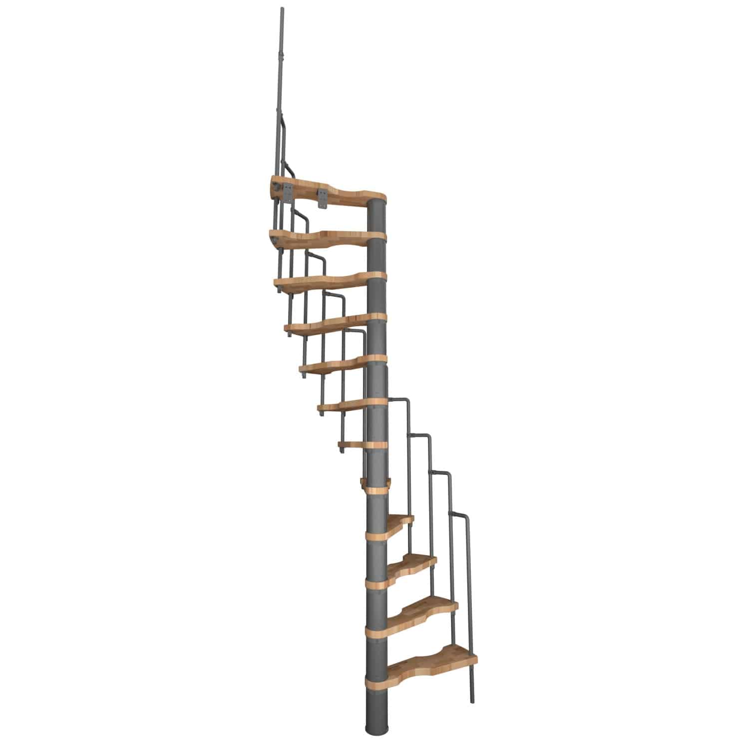 Minka Spindeltreppe Suono 120 cm x 68 cm Grau-Buche Hell