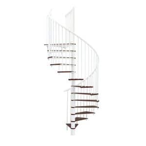 Minka Spindeltreppe Switch Ø 120 cm Walnuss Weiß