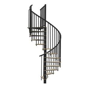 Minka Spindeltreppe Switch Ø 140 cm Eiche Schwarz