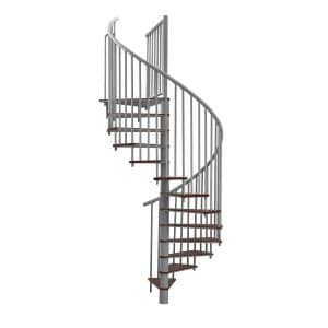Minka Spindeltreppe Switch Ø 140 cm Walnuss-Grau