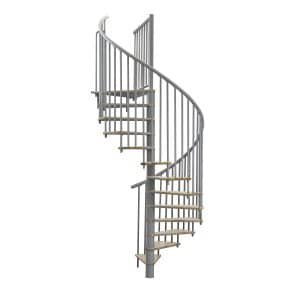 Minka Spindeltreppe Switch Ø 160 cm Eiche Grau