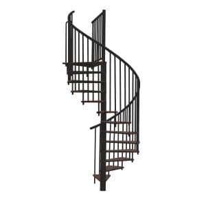 Minka Spindeltreppe Switch Ø 160 cm Walnuss Schwarz