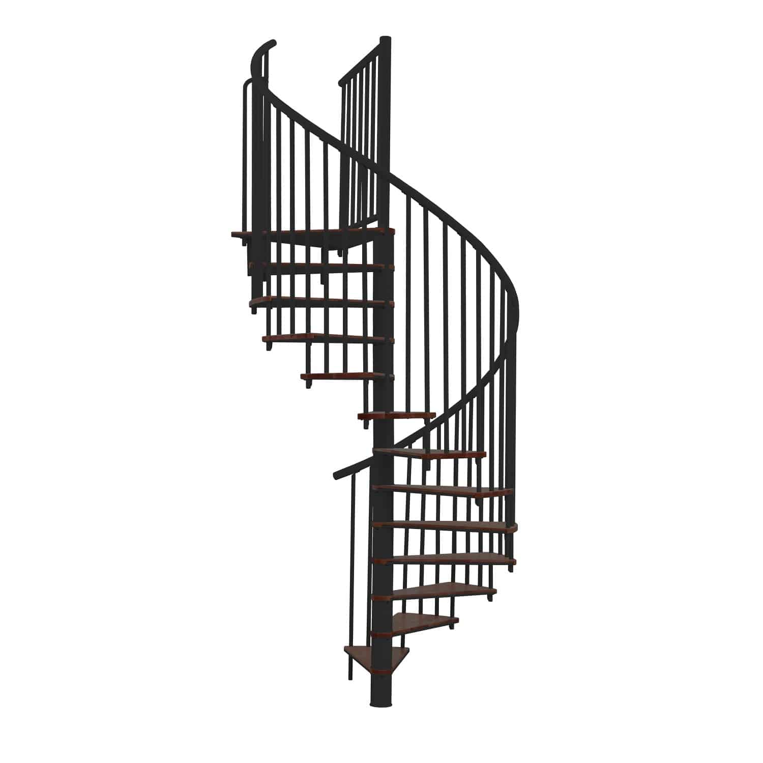 Minka Spindeltreppe Switch Ø 160 cm Walnuss Schwarz
