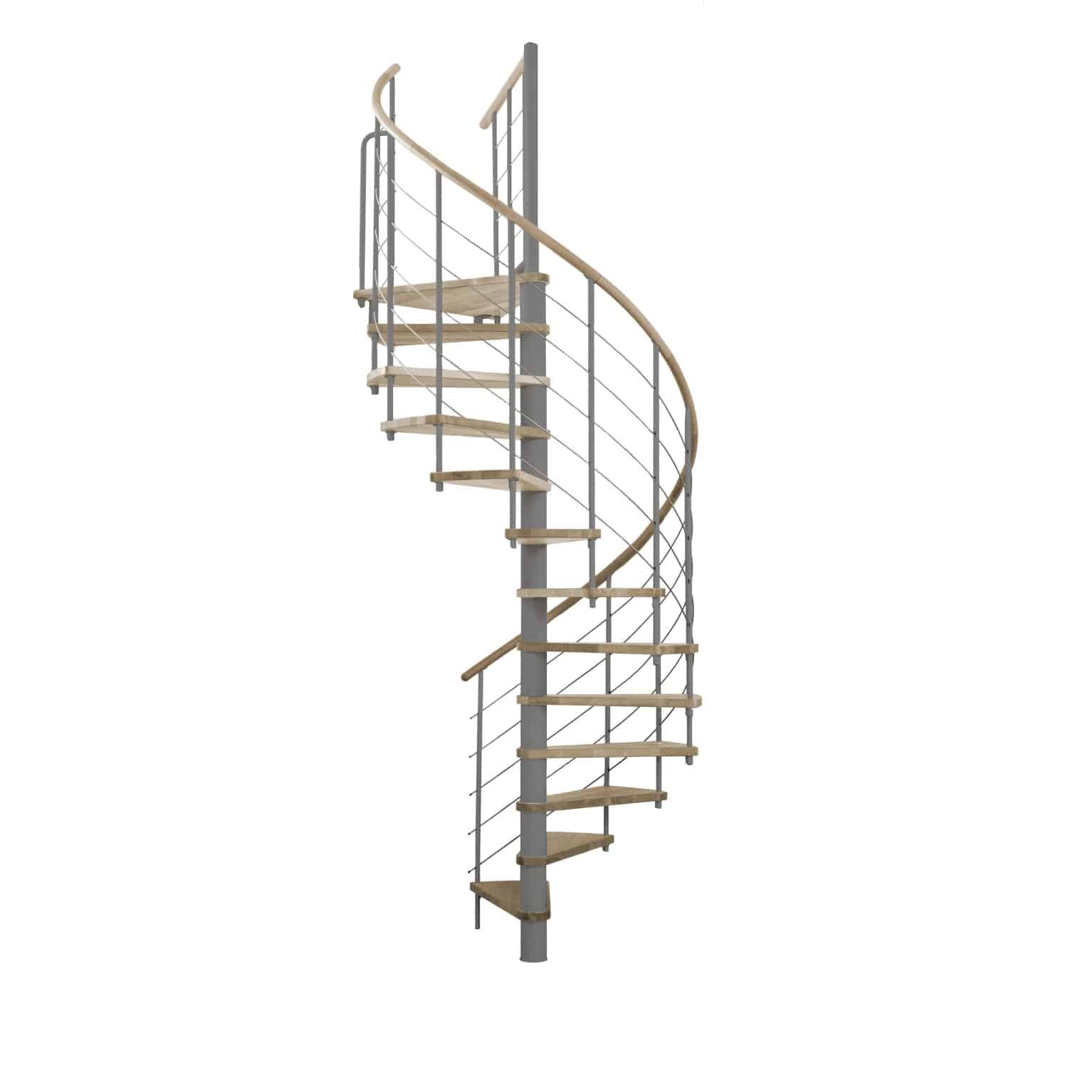 Minka Spindeltreppe Venezia Eiche Grau 140 cm