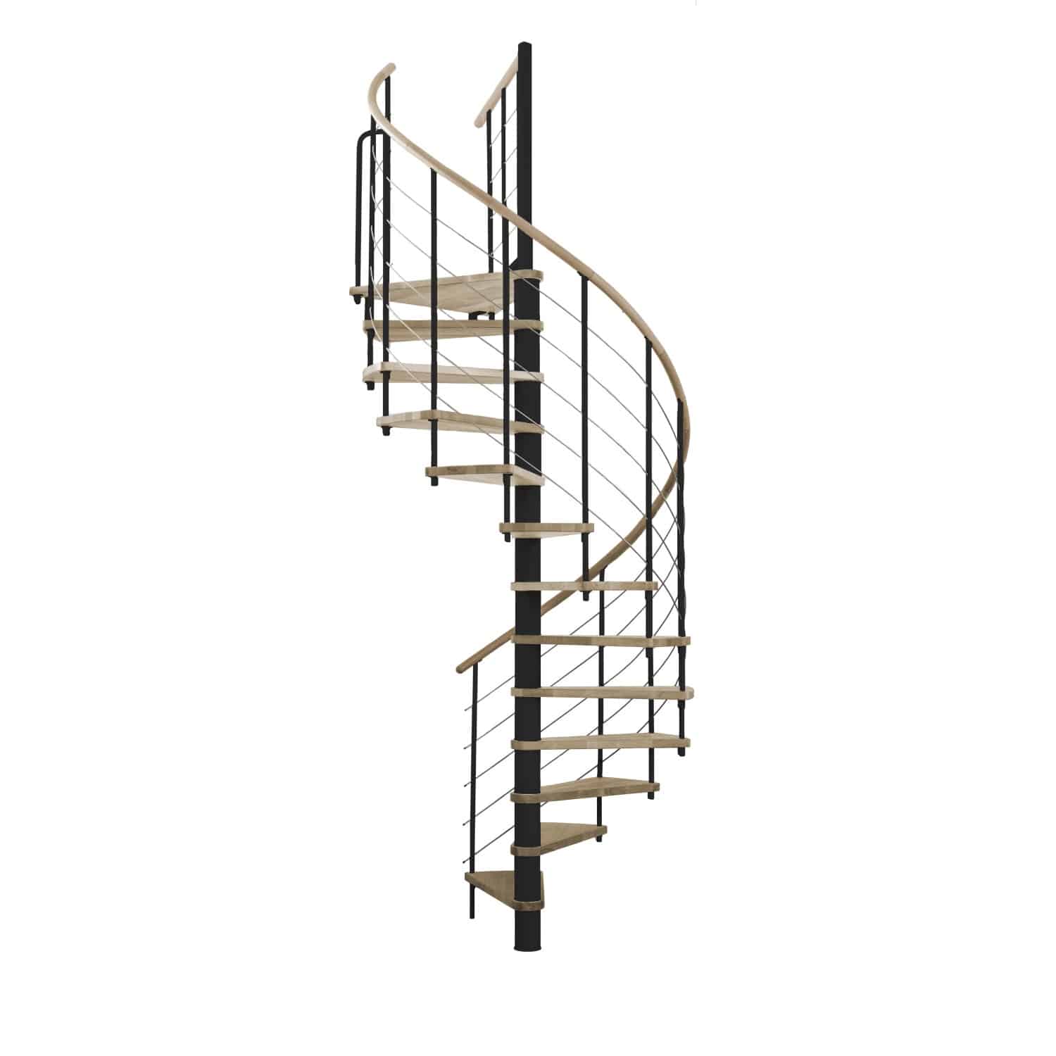 Minka Spindeltreppe Venezia Eiche Schwarz 140 cm