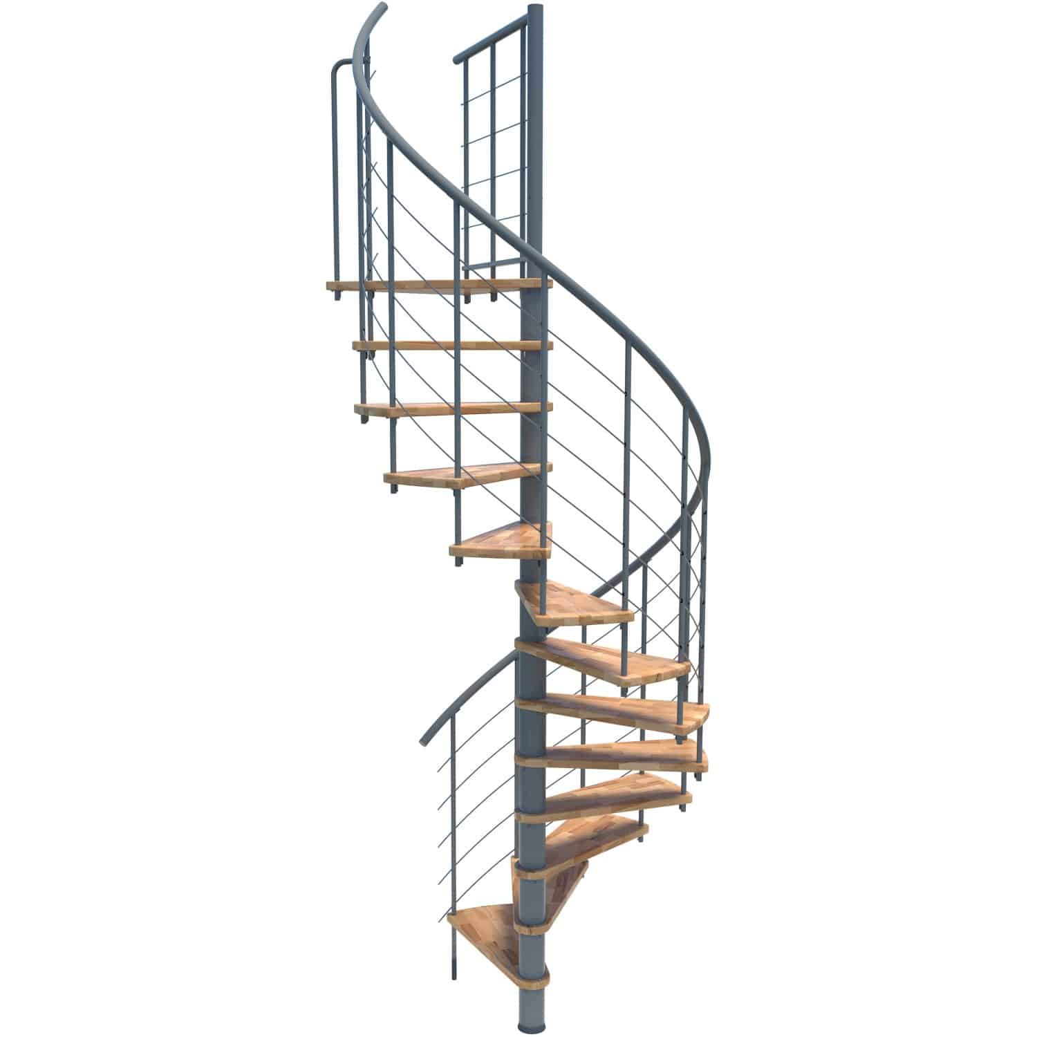 Minka Spindeltreppe Venezia Smart Buche Grau Ø160 cm Geschoßhöhe bis 305