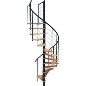 Minka Spindeltreppe Venezia Smart Buche Schwarz Ø140 cm Geschoßhöhe bis 305