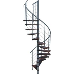 Minka Spindeltreppe Venezia Smart Walnuss Grau Ø140 cm Geschoßhöhe bis 305