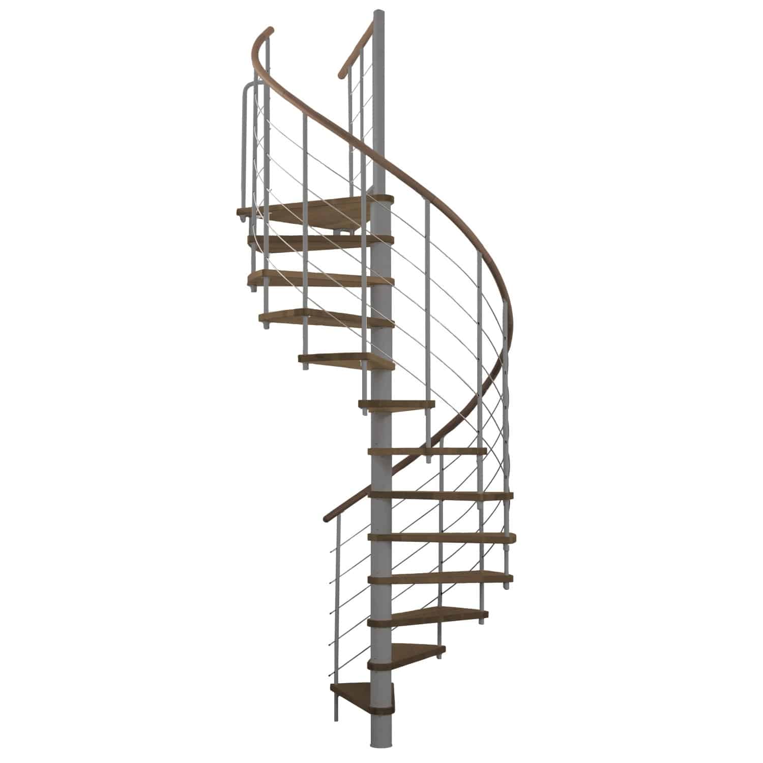 Minka Spindeltreppe Venezia Walnuss Grau Ø 120 cm Geschosshöhe bis 305