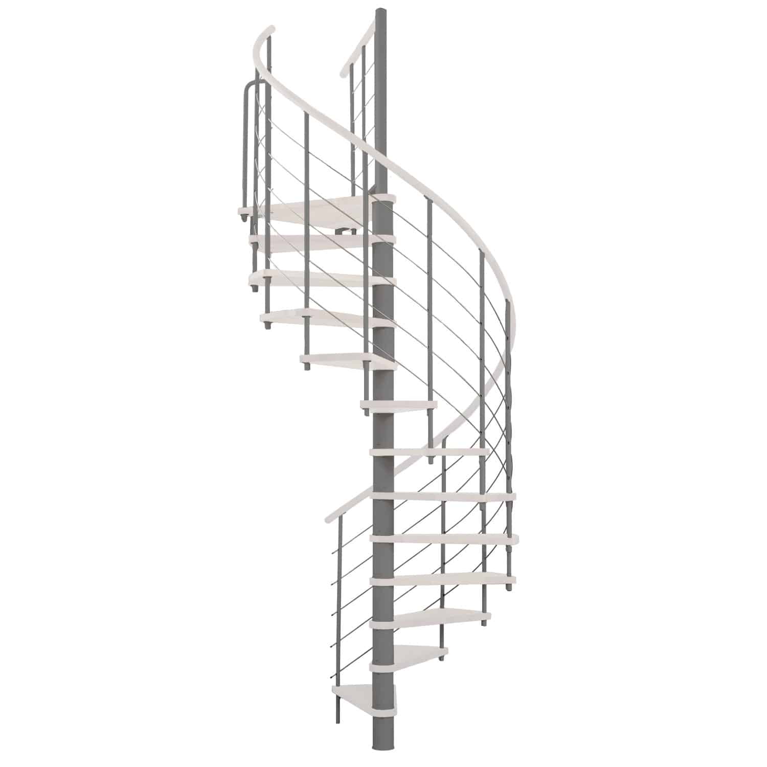 Minka Spindeltreppe Venezia Weiß Grau Ø 140 cm Geschosshöhe bis 305